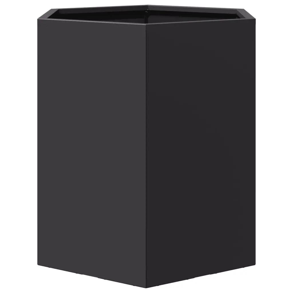 Garden Planters Raised Outdoor Flower Pot 46x40x45 cm Black Hexagon 2 pcs