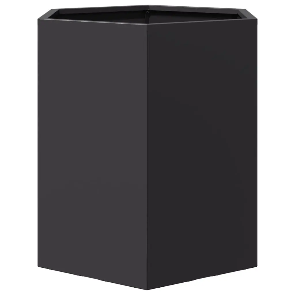 Garden Planters Raised Outdoor Flower Pot 46x40x45 cm Black Hexagon 2 pcs