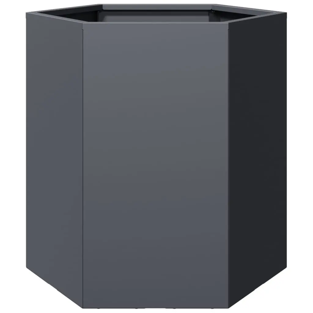 Garden Planters Hexagon Outdoor Flower Planter Pot Anthracite 2 Piece