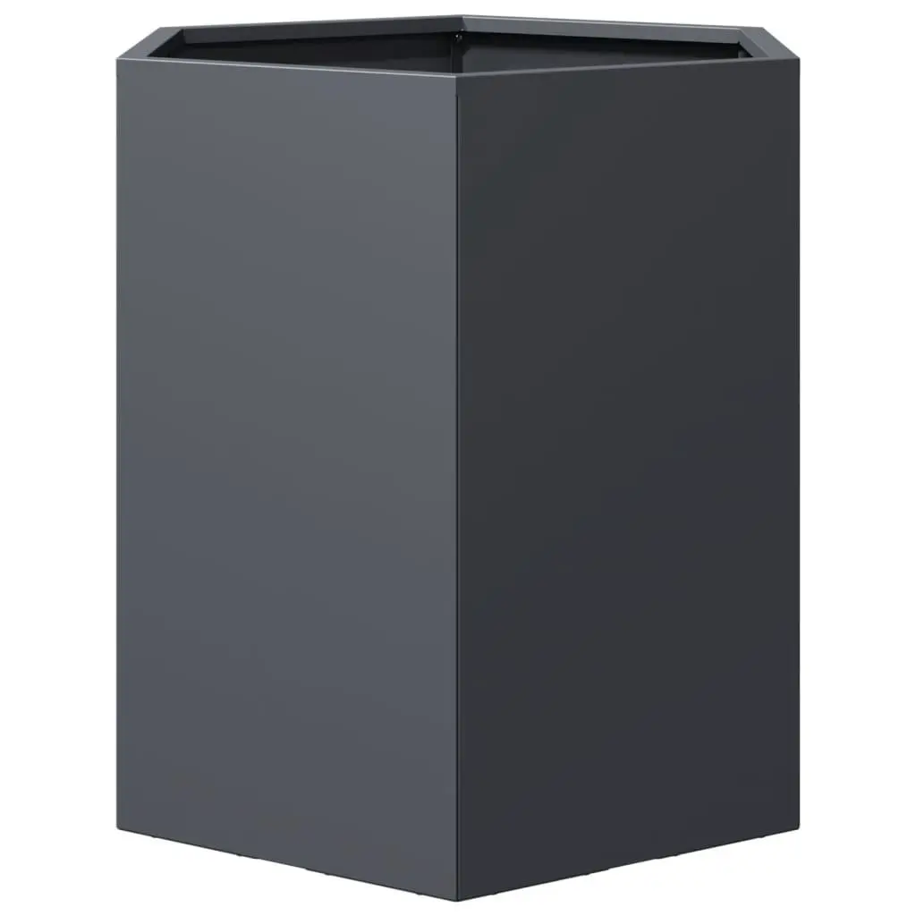 Garden Planters Hexagon Outdoor Flower Planter Pot Anthracite 2 Piece