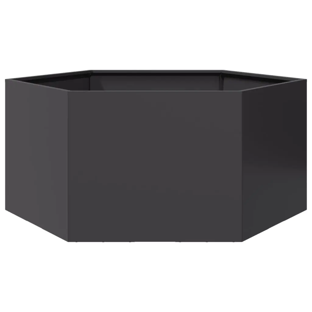 Garden Planter Hexagon Black Raised Bed Outdoor Plants Flowers Vegetables Herbs