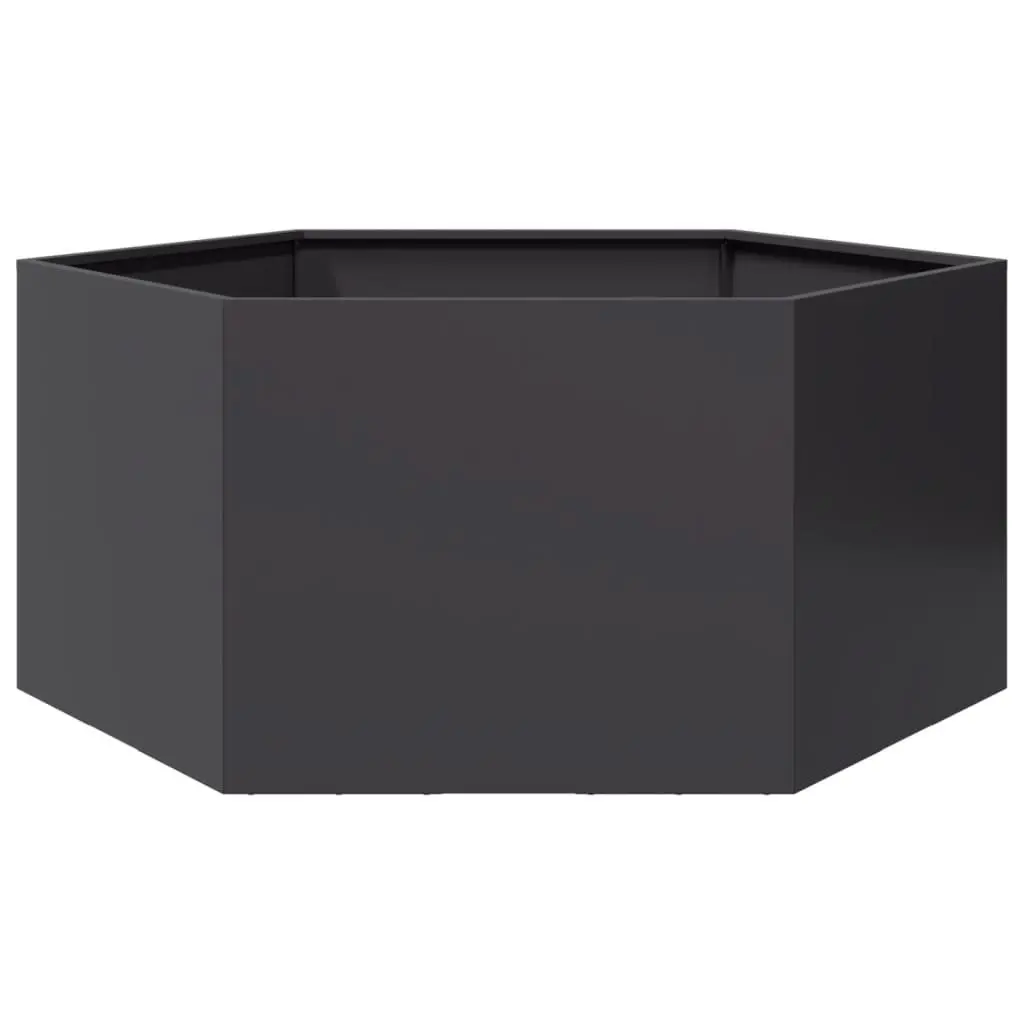 Garden Planter Hexagon Black Raised Bed Outdoor Plants Flowers Vegetables Herbs