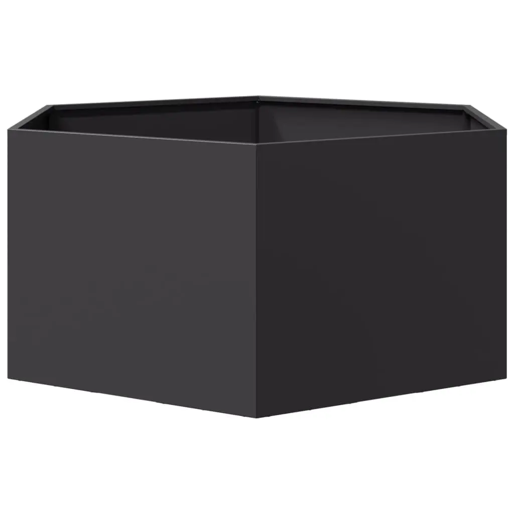 Garden Planter Hexagon Black Raised Bed Outdoor Plants Flowers Vegetables Herbs