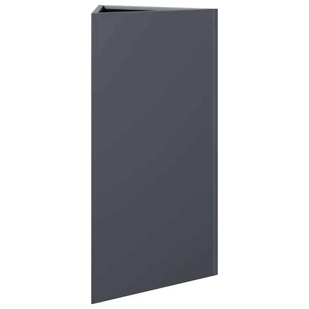 Garden Planter Triangular Steel Anthracite Outdoor Pot for Flowers and Plants 40 x 34.5 x 75 cm
