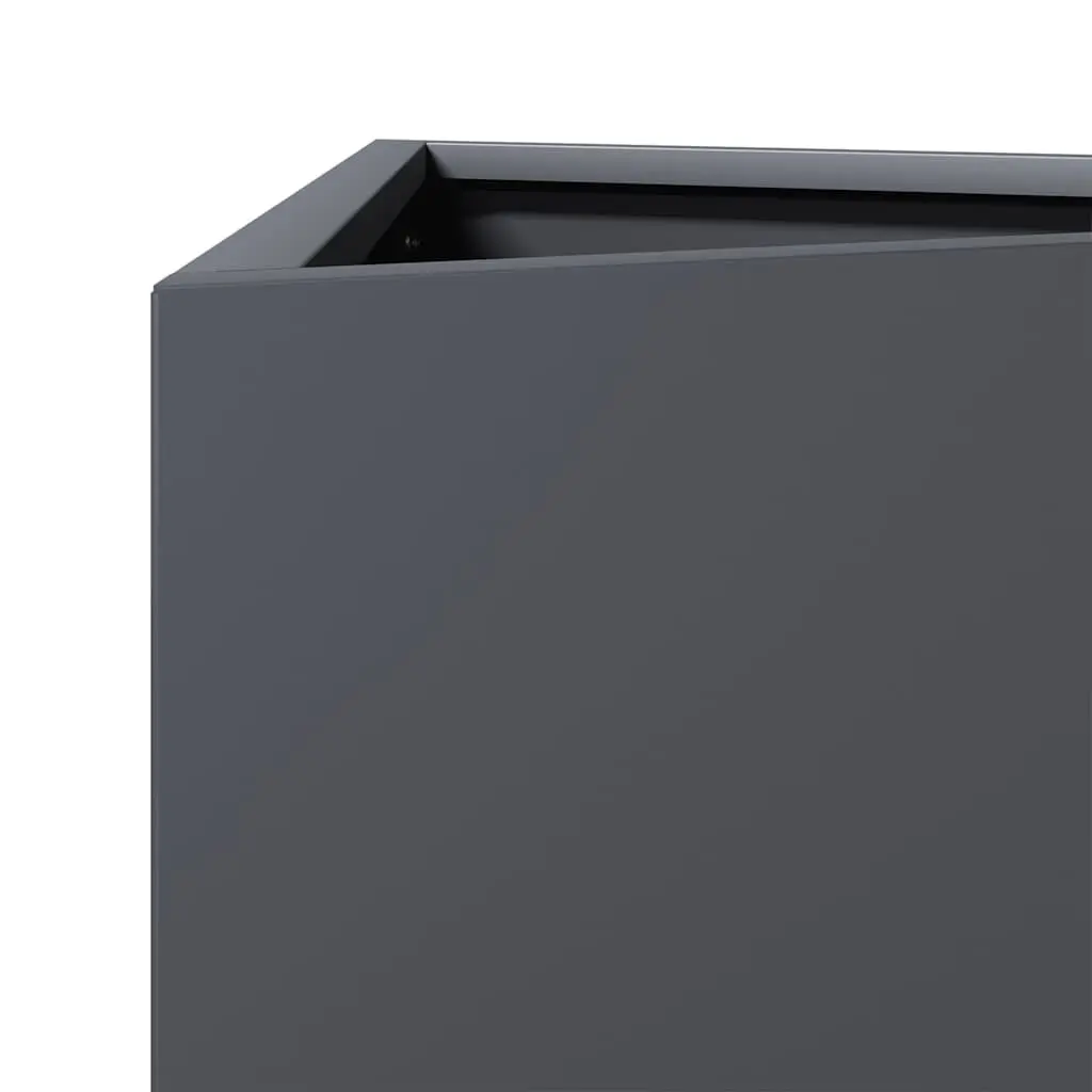 Garden Planter Triangular Steel Anthracite Outdoor Pot for Flowers and Plants 40 x 34.5 x 75 cm