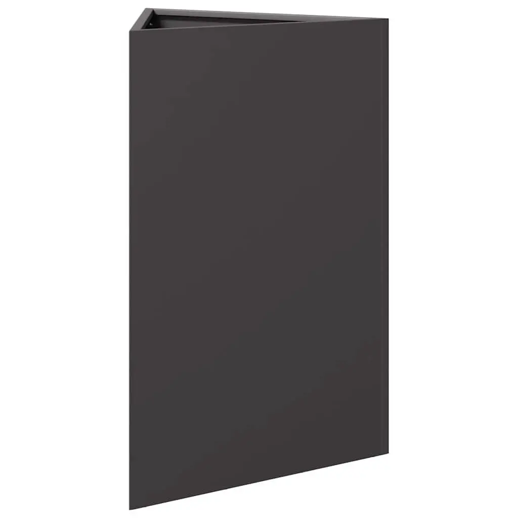 Garden Planter Triangular Black Steel 50x43x75cm Outdoor Pots Flowers Plants