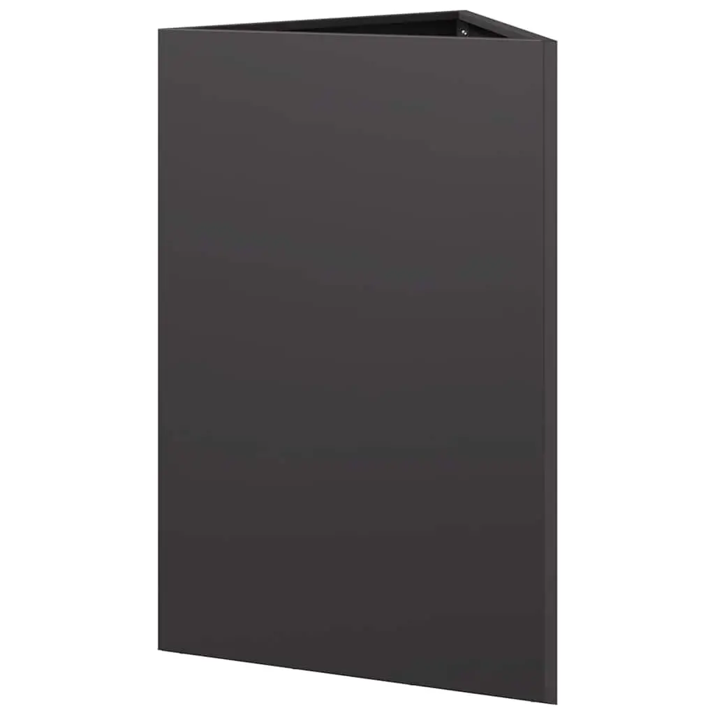 Garden Planter Triangular Black Steel 50x43x75cm Outdoor Pots Flowers Plants