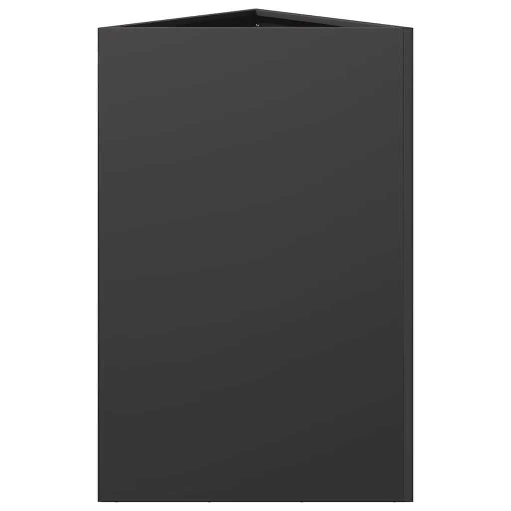 Garden Planter Triangular Black Steel 50x43x75cm Outdoor Pots Flowers Plants