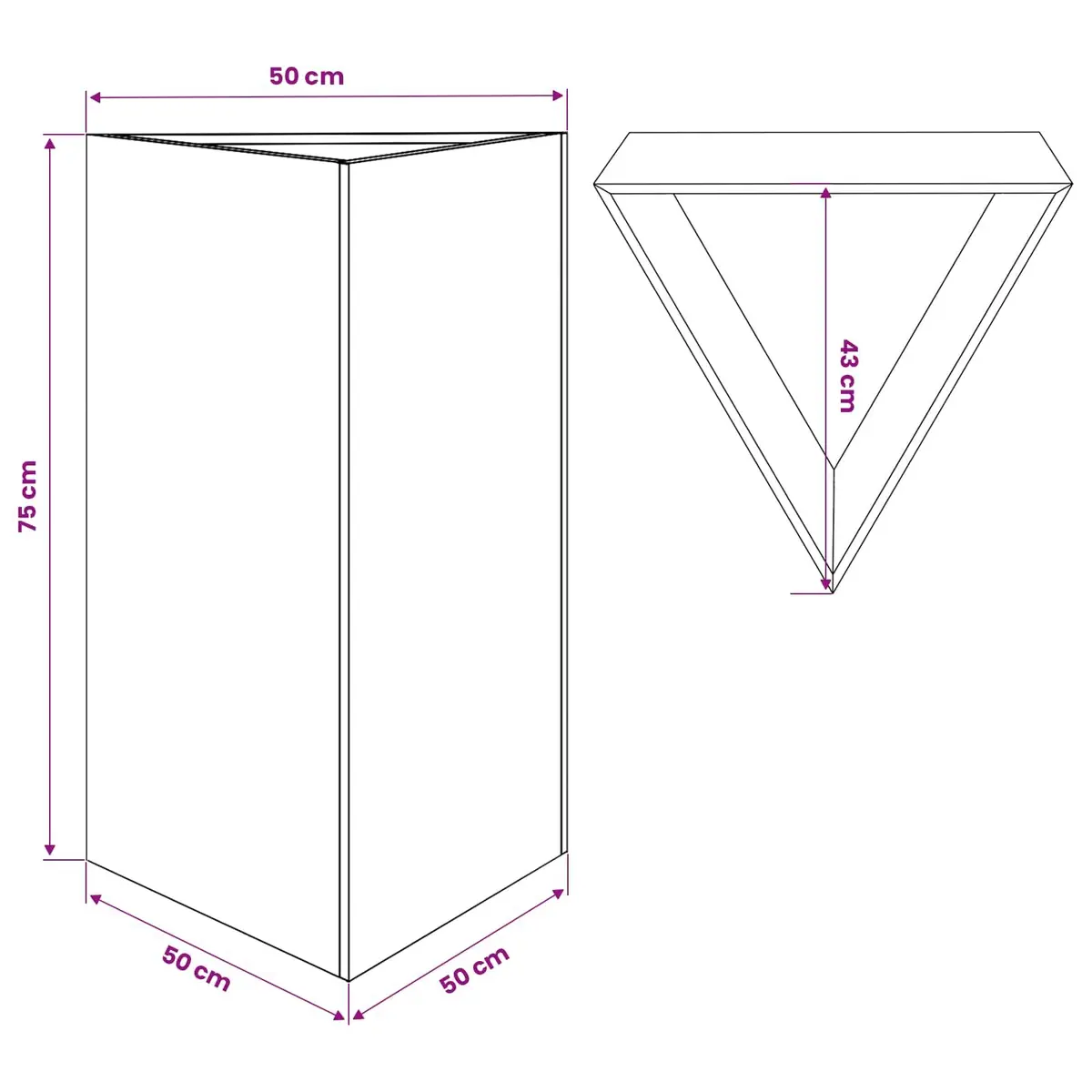 Garden Planter Triangular Black Steel 50x43x75cm Outdoor Pots Flowers Plants