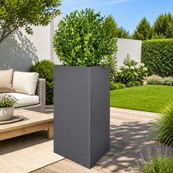 Warm and Reliable Anthracite Steel Garden Planter 50x43x75cm