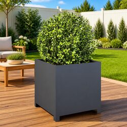 Quality Anthracite Steel Planter Box 50x50x50cm for Outdoors