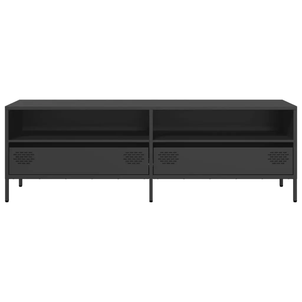 Black Industrial TV Cabinet with Drawers