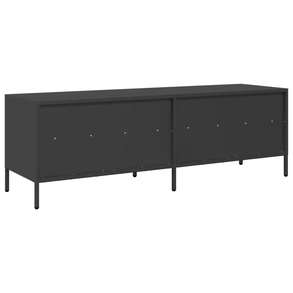 Black Industrial TV Cabinet with Drawers