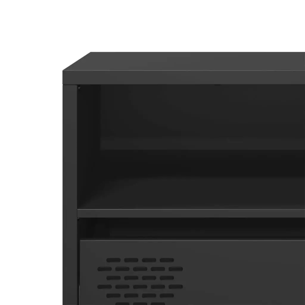 Black Industrial TV Cabinet with Drawers