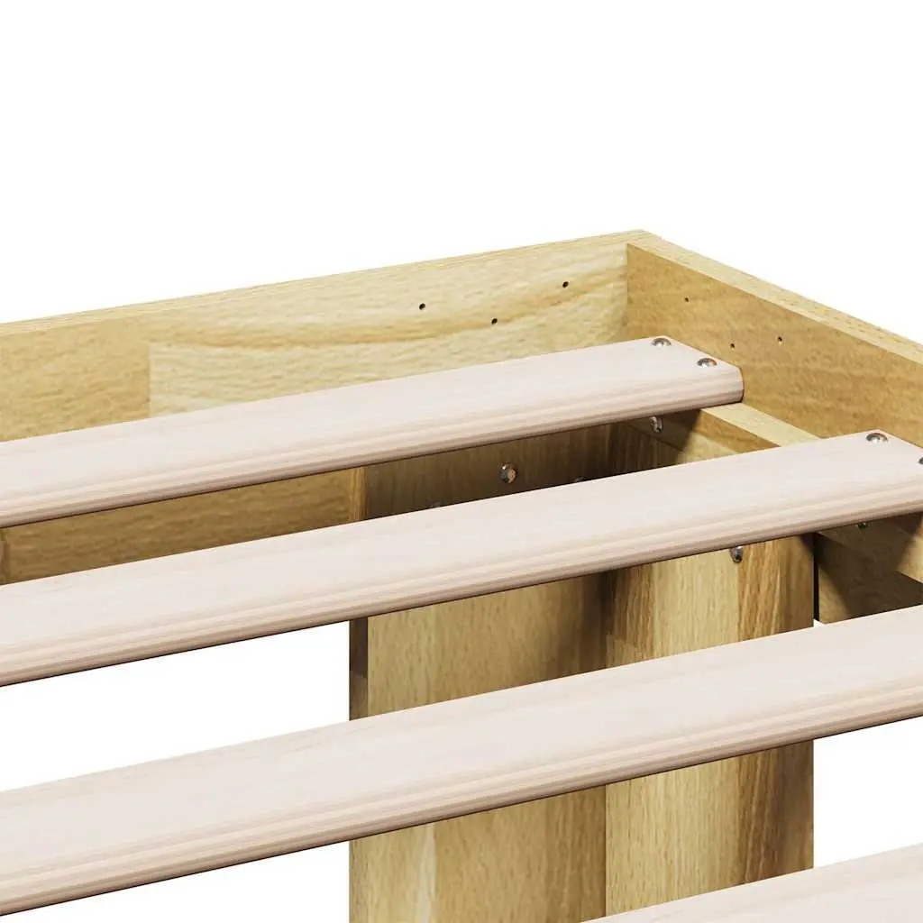 Solid Wood Bed Frame 135x190 cm in Oak