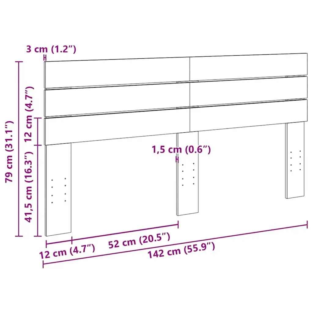 Headboard Solid Wood Bed Support 140 cm Brown Reading TV Backrest Bedroom Furniture