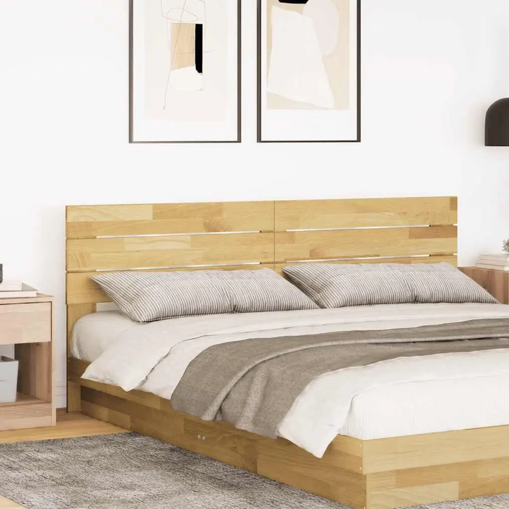 Headboard Solid Wood Oak Brown 200 cm Bedroom Bed Furniture Support Back Rest
