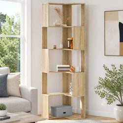 Stylish and Durable 5-Tier Corner Bookcase
