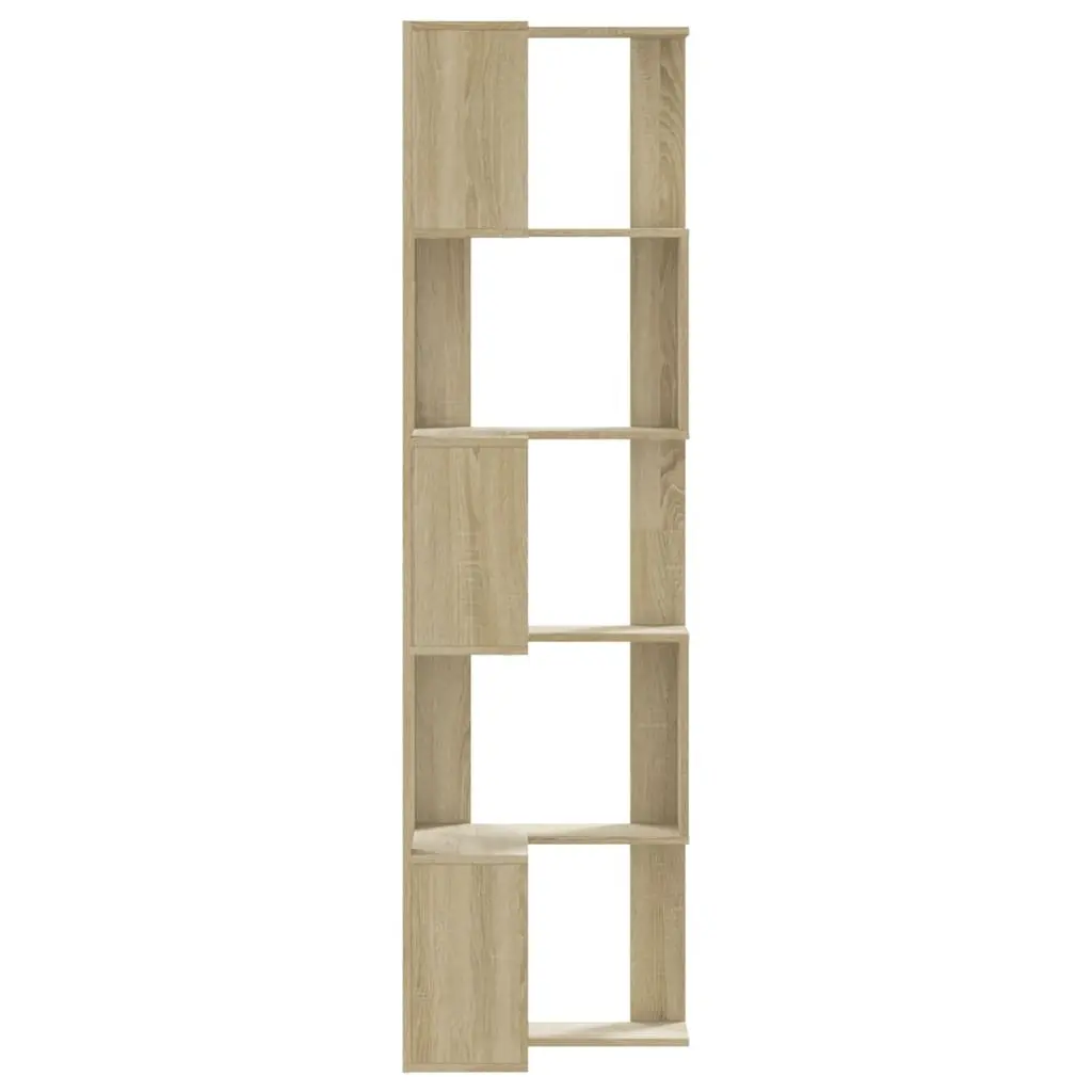 Corner Bookcase 5-Tier Storage Display Shelf Sonoma Oak