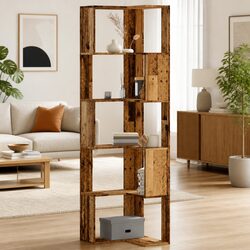Warm 5-Tier Brown Corner Bookcase for Your Space