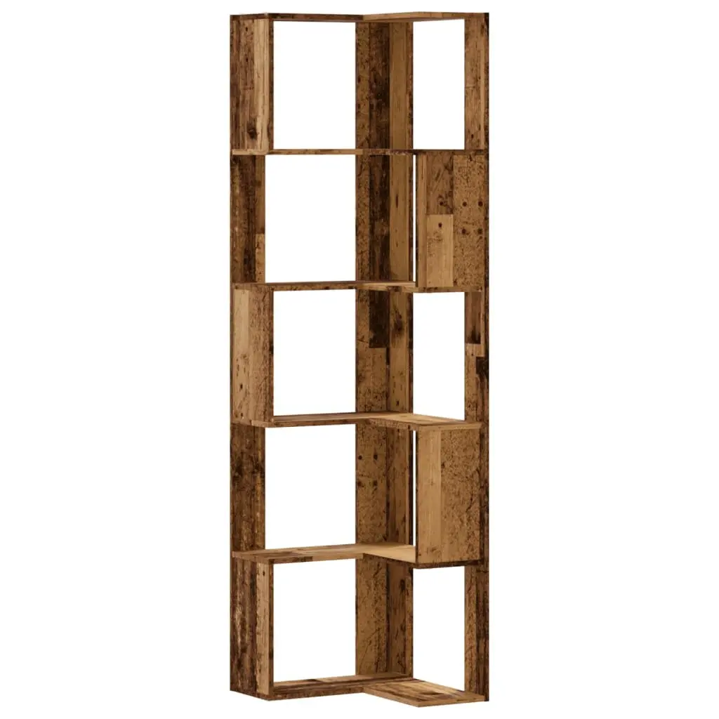 Corner Bookcase 5-Tier Storage Display Unit 50x50x179cm Brown