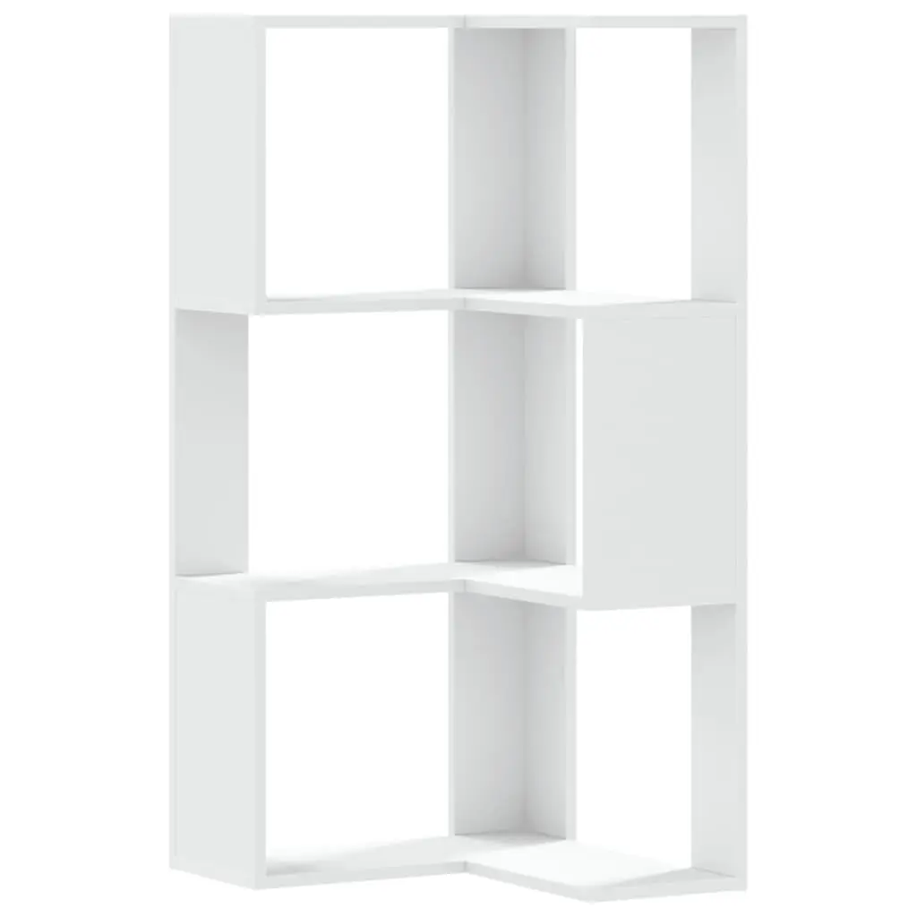 Engineered Wood Corner Bookcase, 3 Tiers