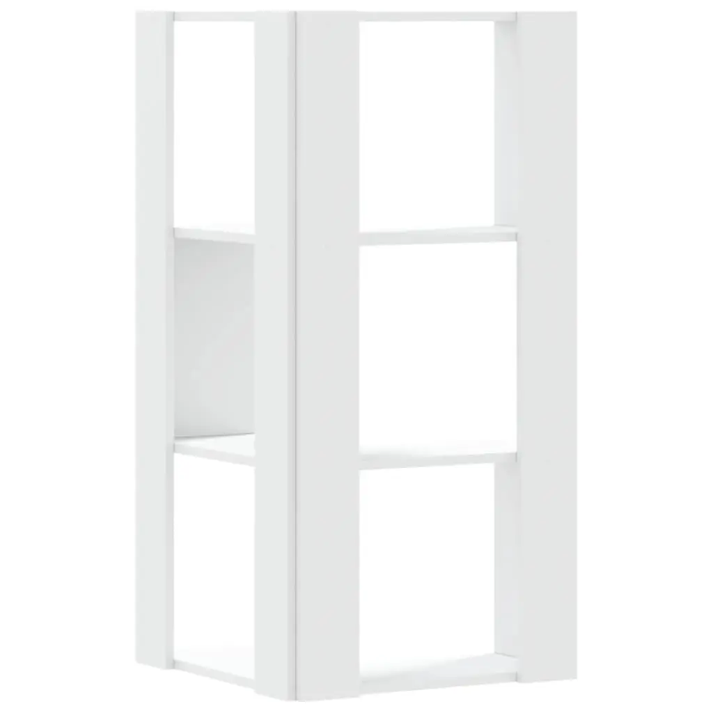 Engineered Wood Corner Bookcase, 3 Tiers