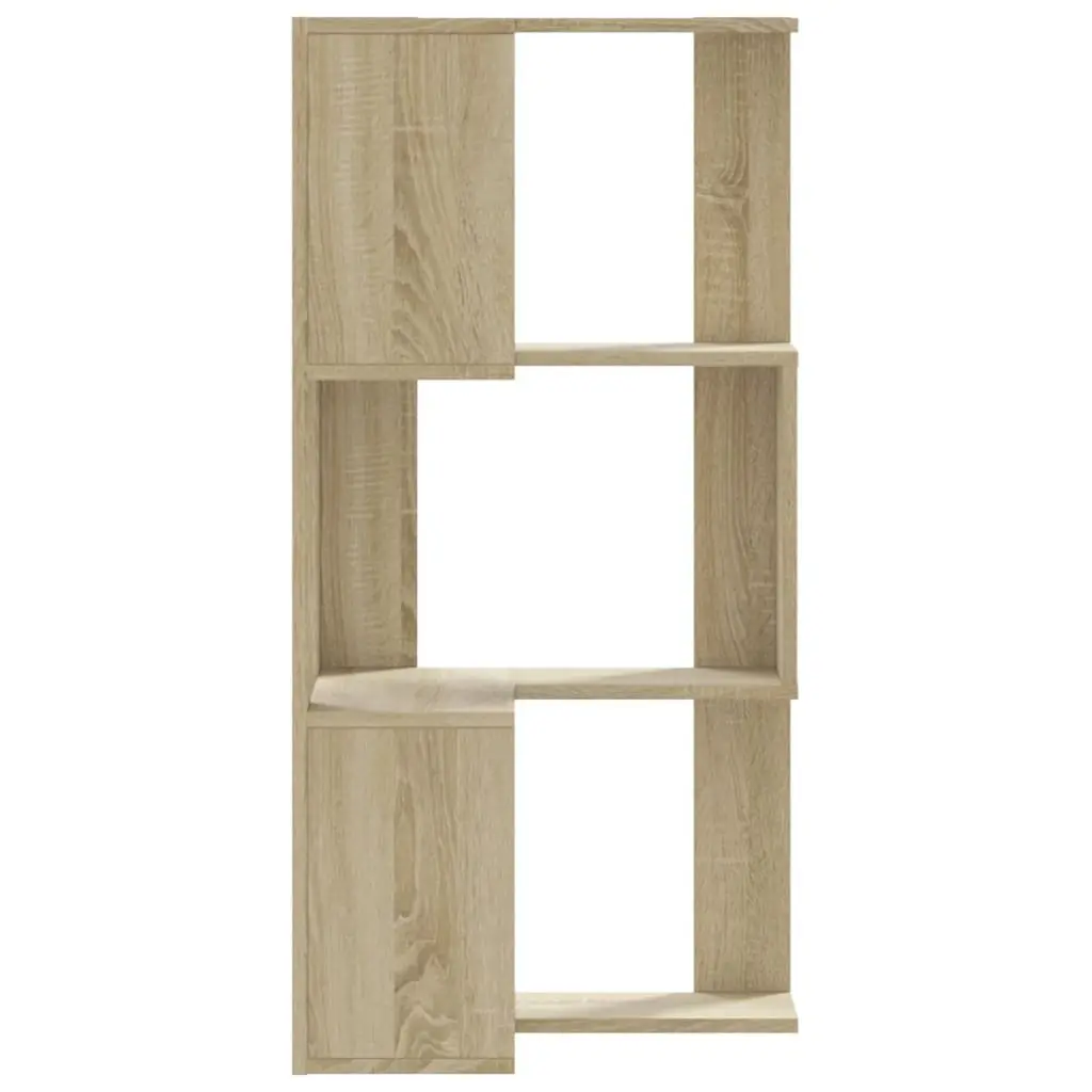 Corner Bookcase 3-Tier Storage Shelf Compact Display Unit Brown
