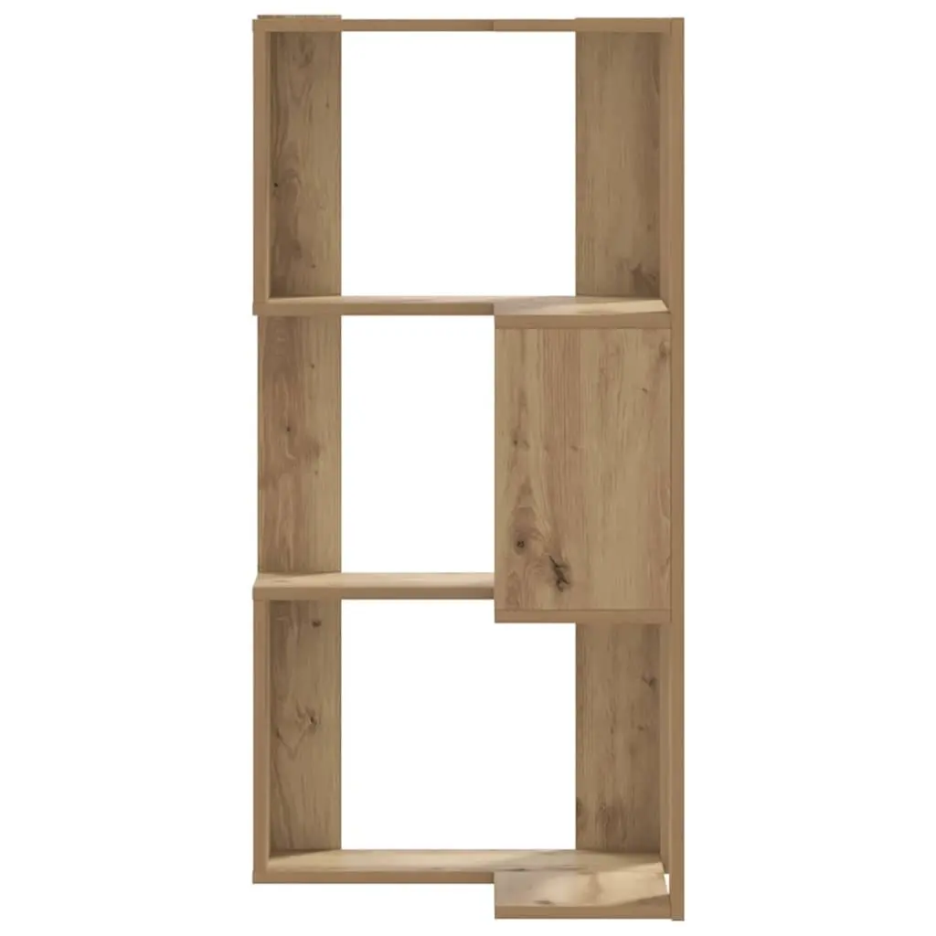 Corner Bookcase 3-Tier Compact Storage Shelving Unit Brown
