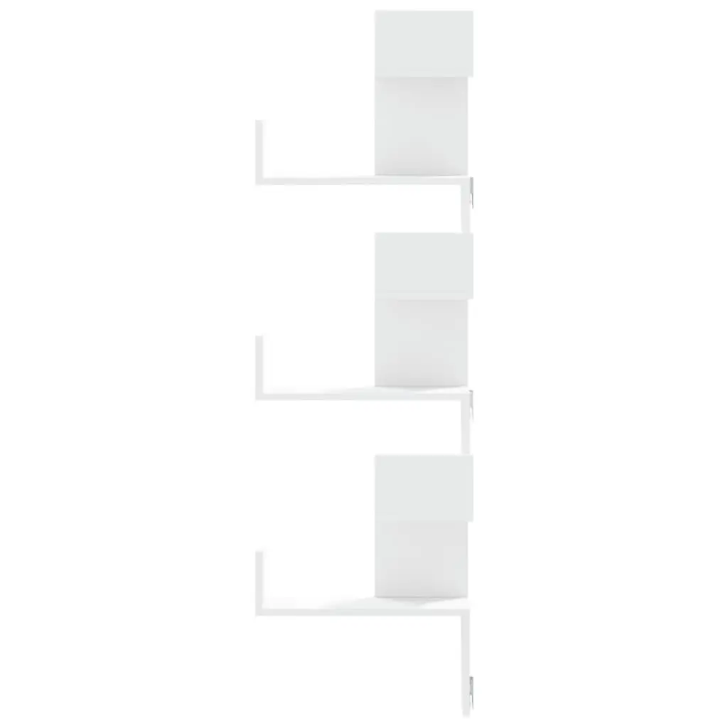 Wall Corner Shelf Storage Shelving Unit 45x45x147cm White