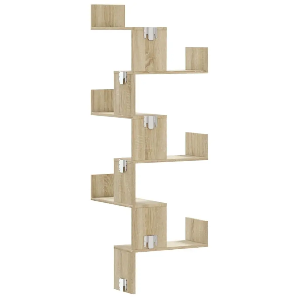 Wall Corner Shelf Sonoma Oak Brown 45x45x147cm Storage Display Shelving Unit