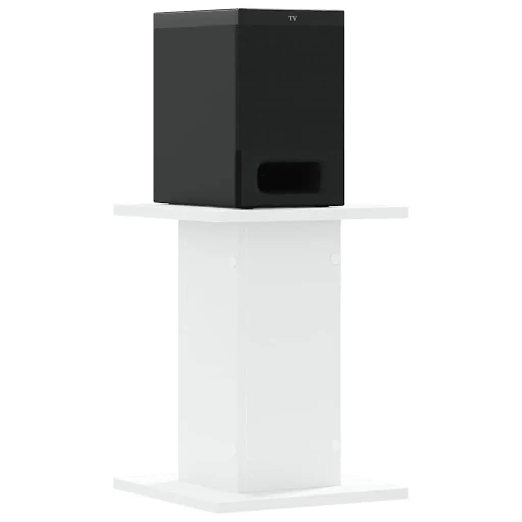 Speaker Stands Pair Audio Support 30x30x40 cm White Engineered Wood