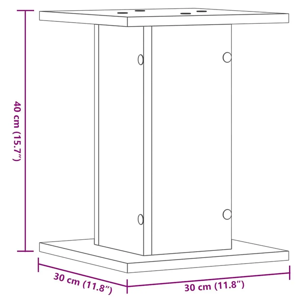 Speaker Stands Pair Audio Support 30x30x40 cm White Engineered Wood