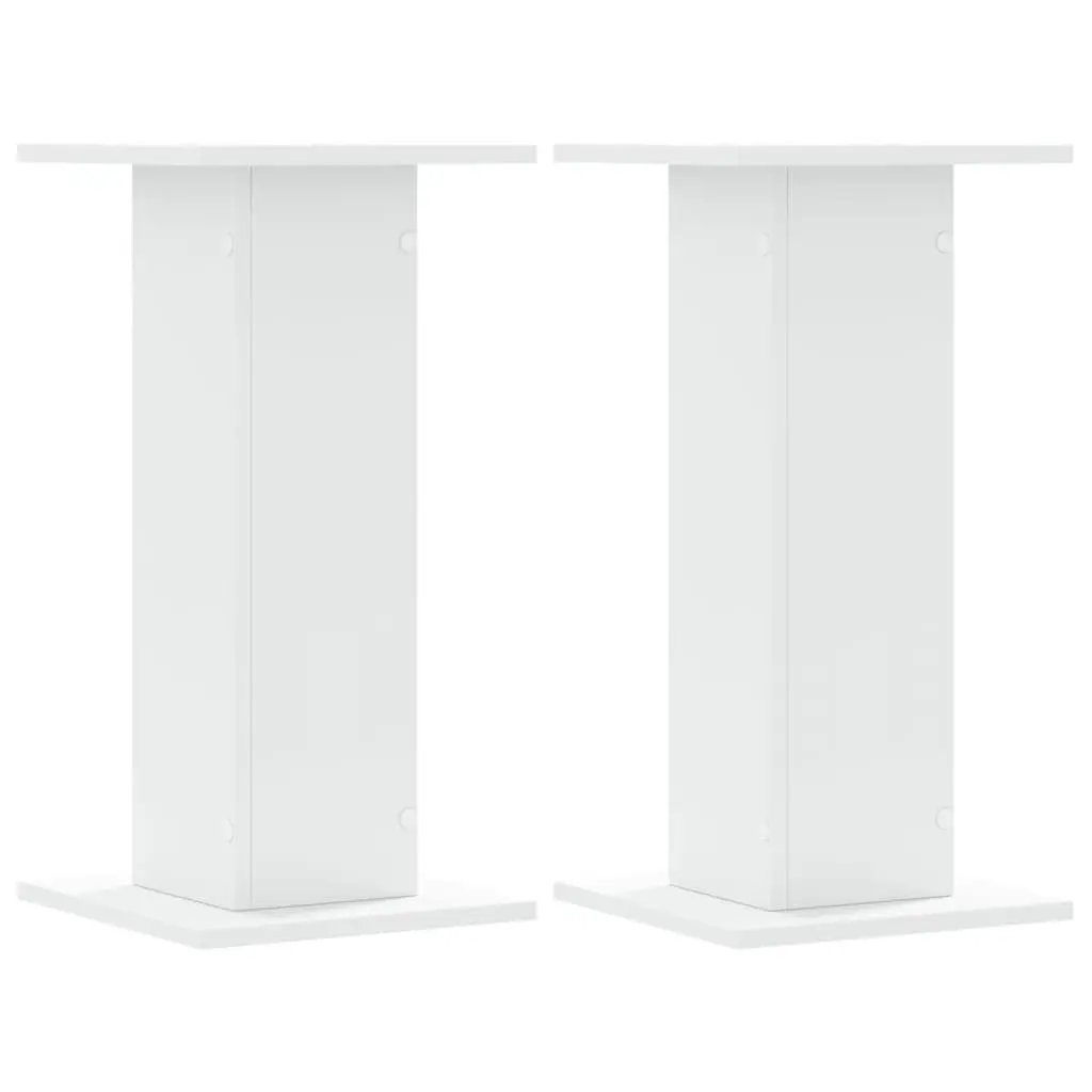 Speaker Stands Pair Audio Support 30x30x60 cm White Engineered Wood