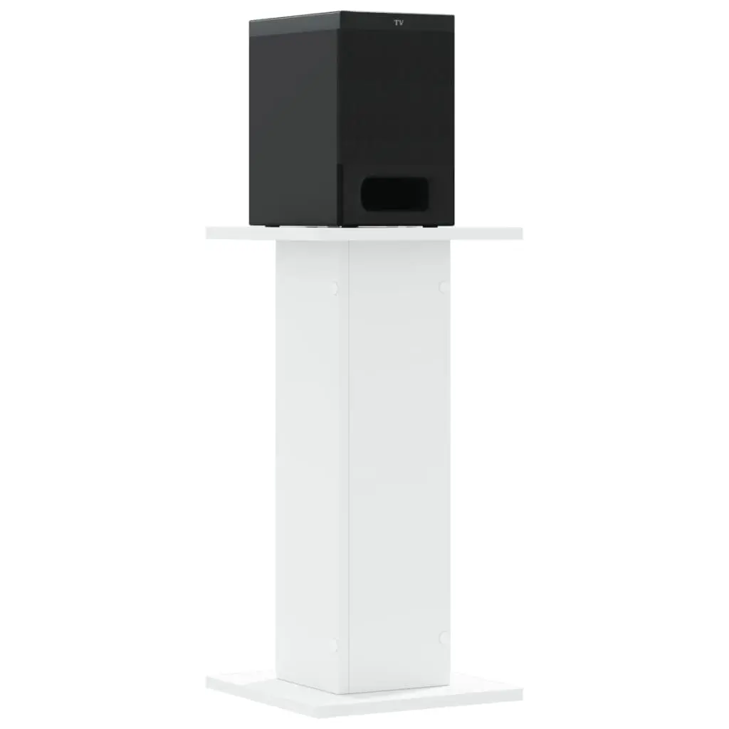 Speaker Stands Pair Audio Support 30x30x60 cm White Engineered Wood
