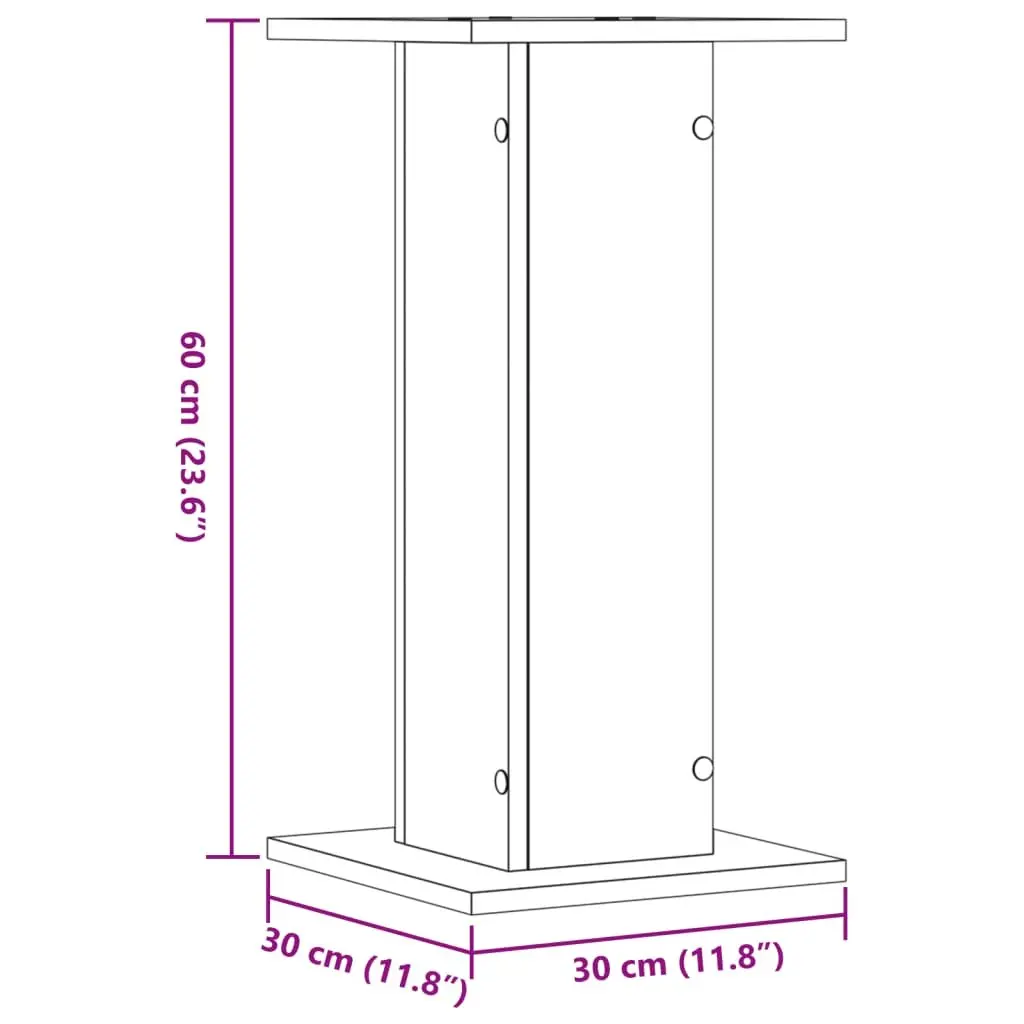 Speaker Stands Audio Support 30x30x60 cm Engineered Wood Brown 2 Piece