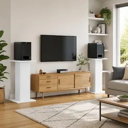 Reliable White Speaker Stands: 2 pcs, 30x30x80 cm