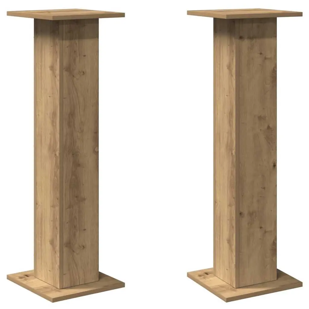 Speaker Stands Audio Stand Pair 30x30x95 cm Brown Engineered Wood