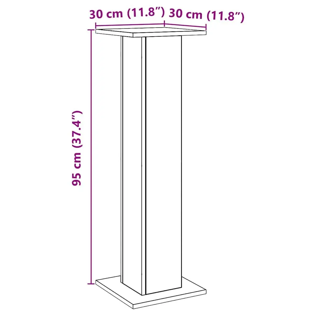 Speaker Stands Audio Stand Pair 30x30x95 cm Brown Engineered Wood