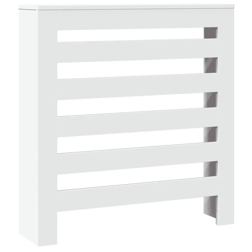 Radiator Cover White 78 x 20 x 82 cm Slatted Cabinet Heater Shelf Living Room
