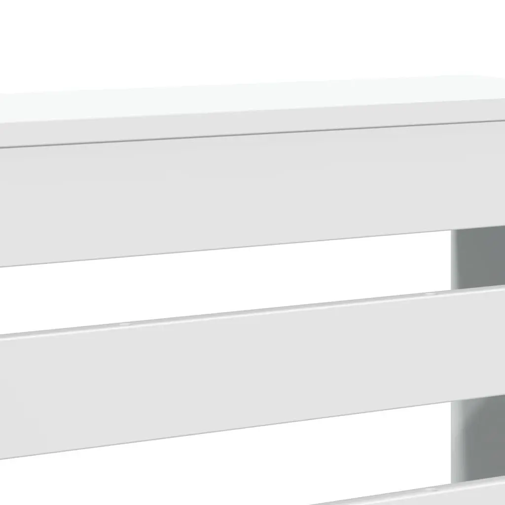 Radiator Cover White 78 x 20 x 82 cm Slatted Cabinet Heater Shelf Living Room