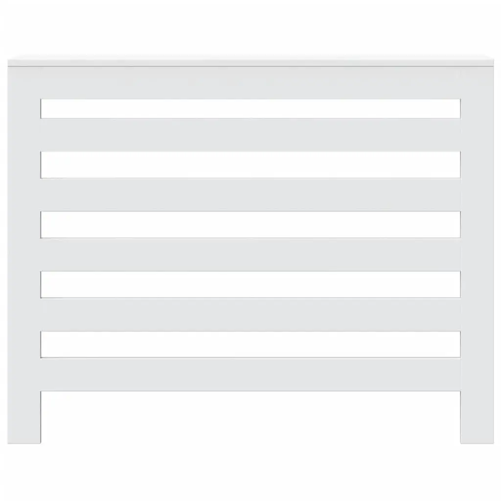 Radiator Cover White 104 x 20 x 82 cm Slatted Cabinet Shelf Living Room Heater