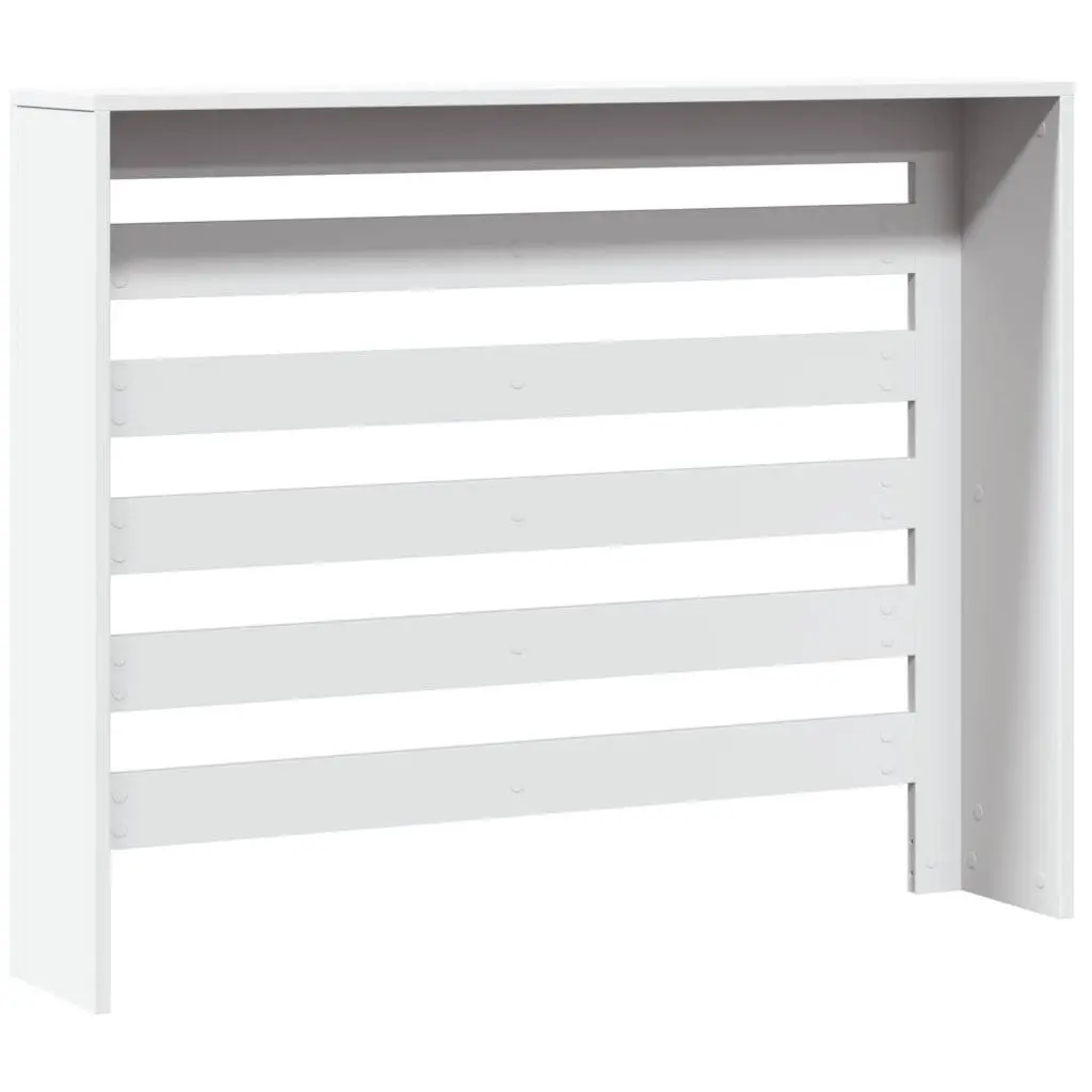 Radiator Cover White 104 x 20 x 82 cm Slatted Cabinet Shelf Living Room Heater