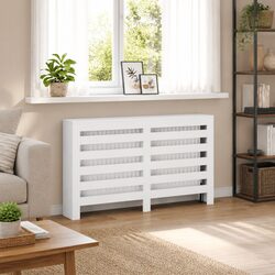 White Radiator Cover with Stylish Slatted Design