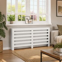 Reliable White Radiator Cover 175x20x82 cm for Your Space
