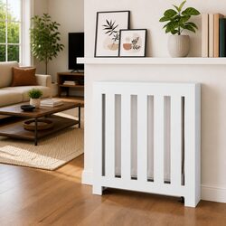 Reliable White Radiator Cover Cabinet with Storage Space