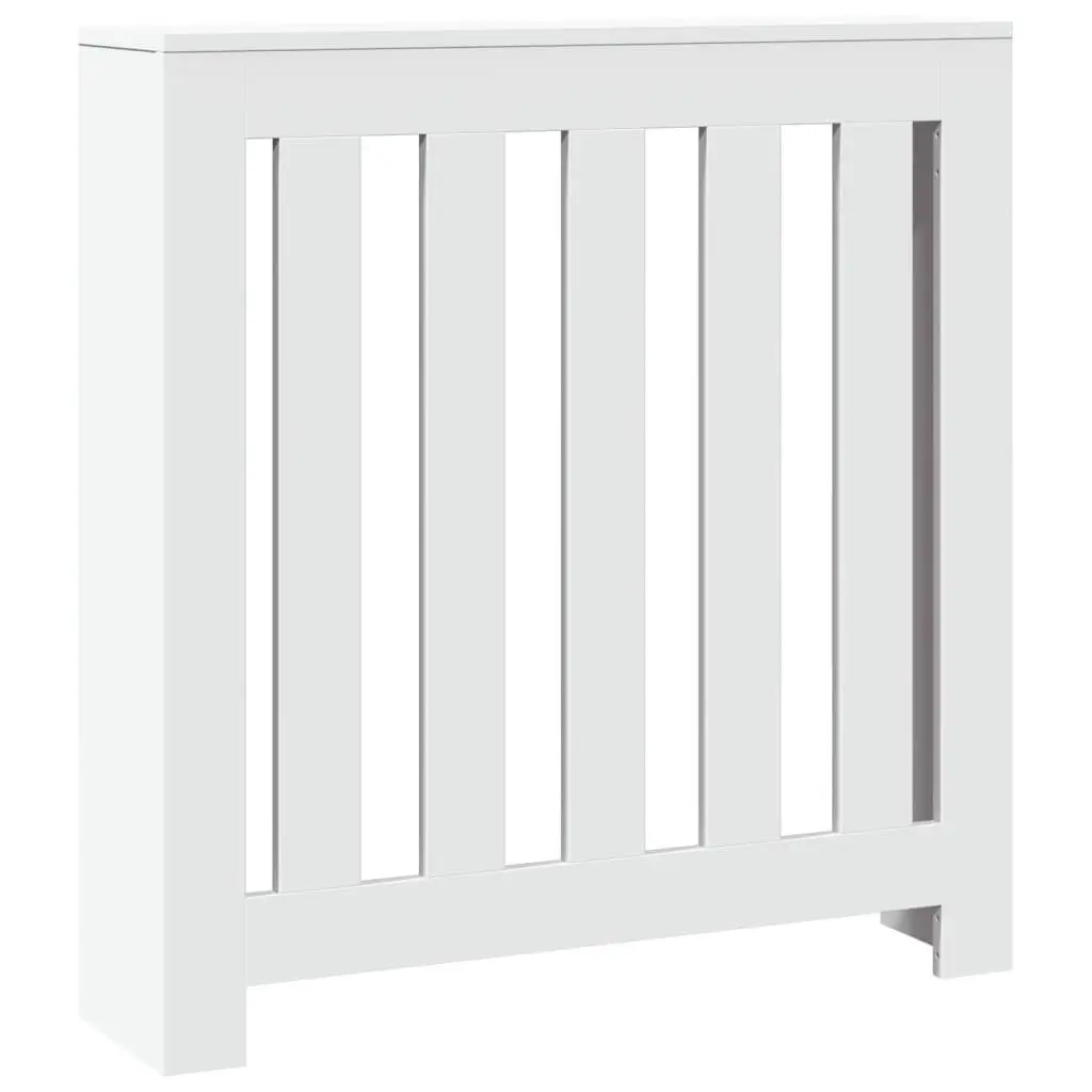 Radiator Cover White Slatted Cabinet 78 x 20 x 82 cm Living Room Shelf Heater