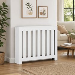 Durable White Radiator Cover with Shelf Space