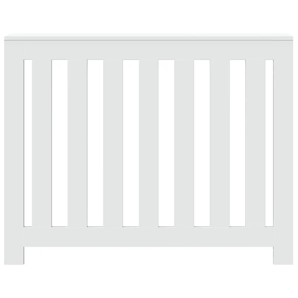 Radiator Cover White Slatted Cabinet Heater Shelf 104x20x82cm