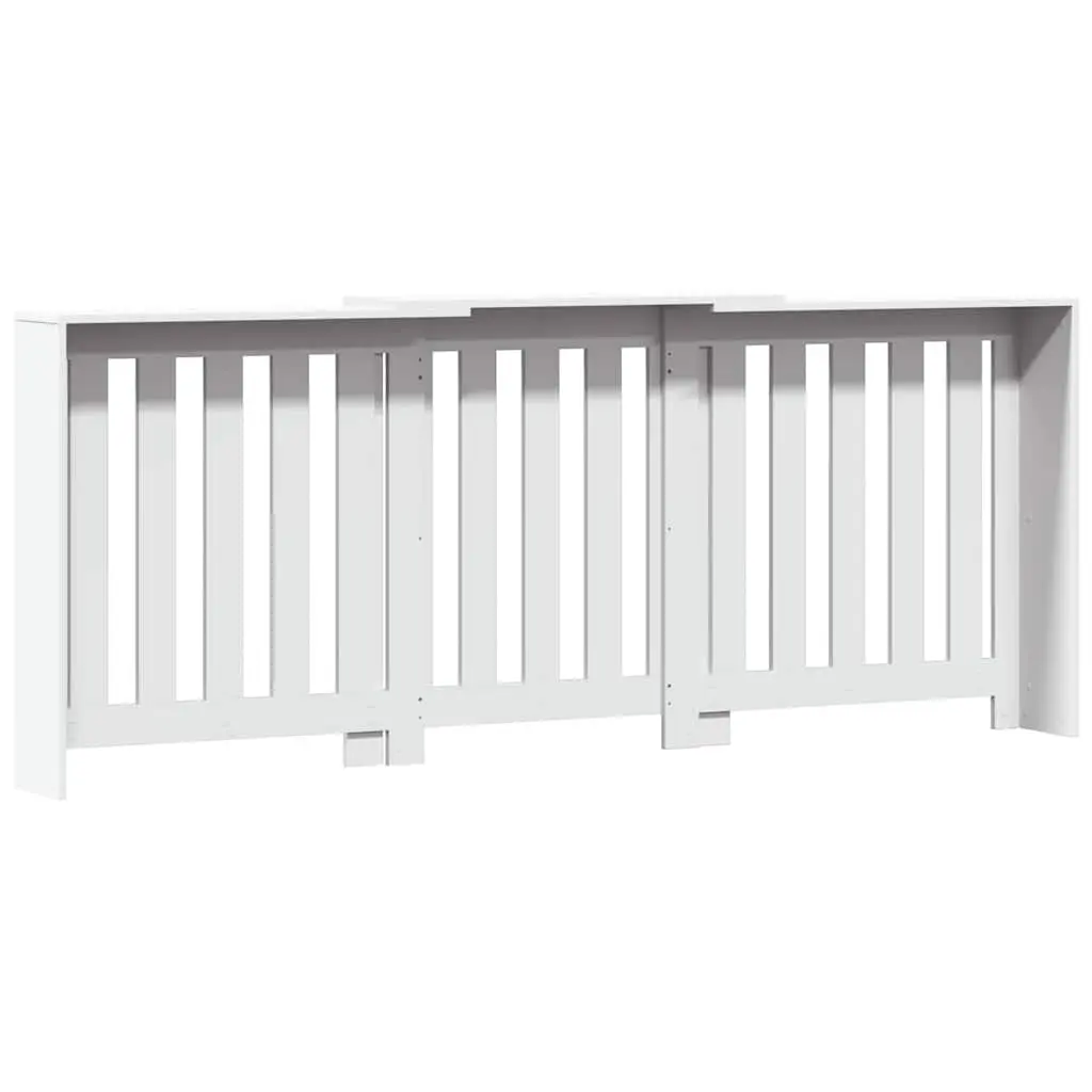 Radiator Cover White 205 x 21.5 x 83.5 cm Slatted Cabinet Shelf Living Room